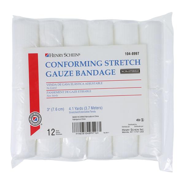 Conforming Bandage Gauze 3"x4.1yd 8 Ply Non-Sterile 12/Bg, 8 BG/CA