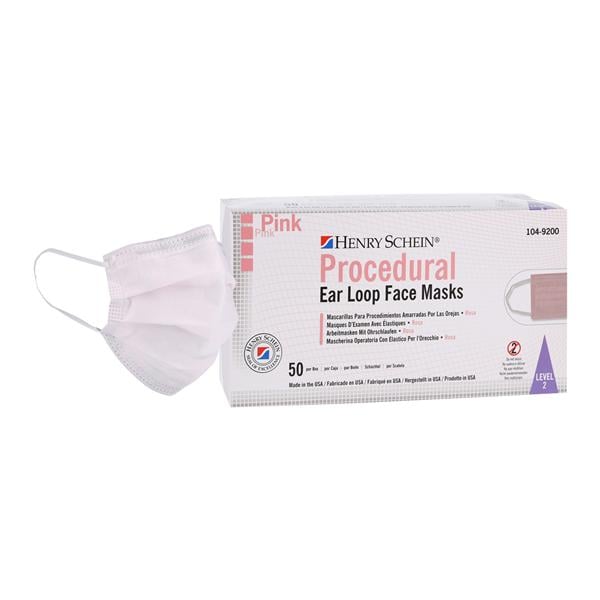 Criterion Earloop Mask ASTM Level 2 Pink Adult 50/Bx