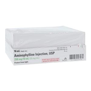 Aminophylline Injection 25mg/mL PF FTV SDV 10mL 25/Bx