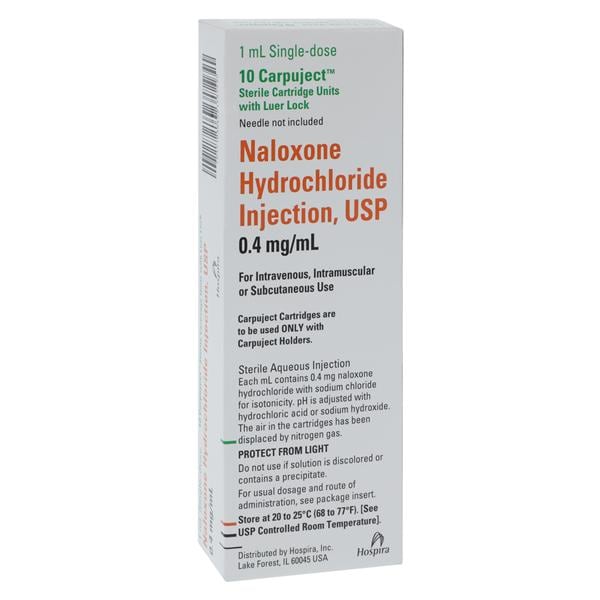 Naloxone HCl Injection 0.4mg/mL No Needle Carpuject 1mL 10x1ml, 5 BX/CA