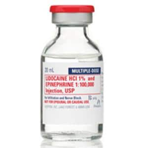 Lidocaine HCl Epinephrine Injection 1% 1:100,000 MDV 20mL 25/Bx