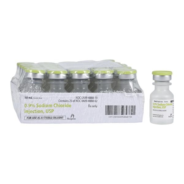 Sodium Chloride 0.9% Injection Preservative Free SDV 10mL 25/Bx