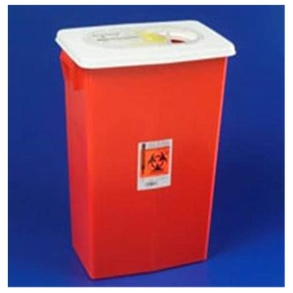 Sharps Container 18gal Red 12.75x18.25x26" Adj Sldng Ld Plstc 5/Ca