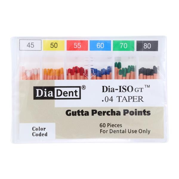 Dia-ISOGT Hand Rolled Gutta Percha Points Size 45-80 Assorted 60/Bx