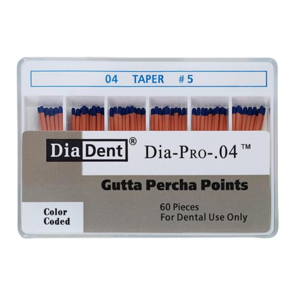 Dia-Pro Hand Rolled Gutta Percha Points Size 5 Blue 60/Bx