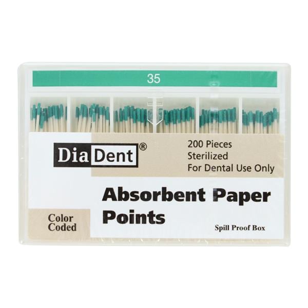 Absorbent Points Size 35 Green 200/Bx