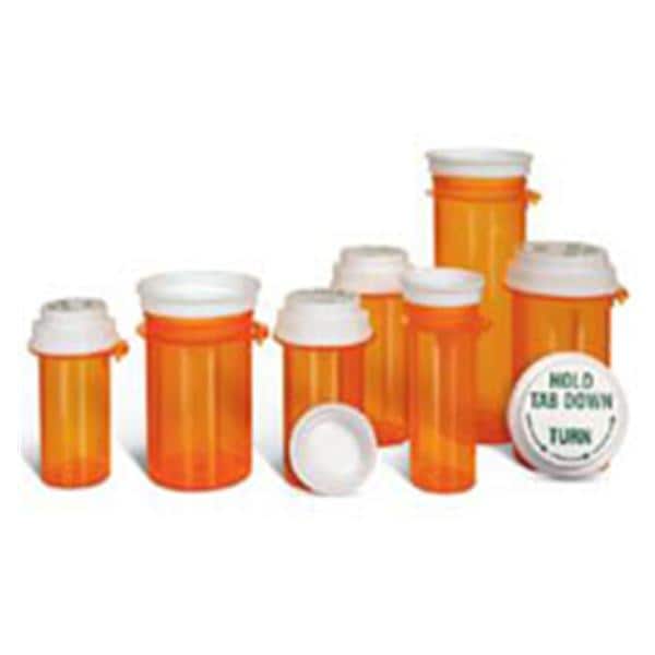 Medicine Vial Polypropylene Amber 1-Click Cap