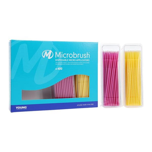 Microbrush Plus Bendable Micro Applicator Yellow / Pink 400/Pk
