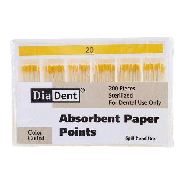 Absorbent Points Size 20 Yellow 200/Bx