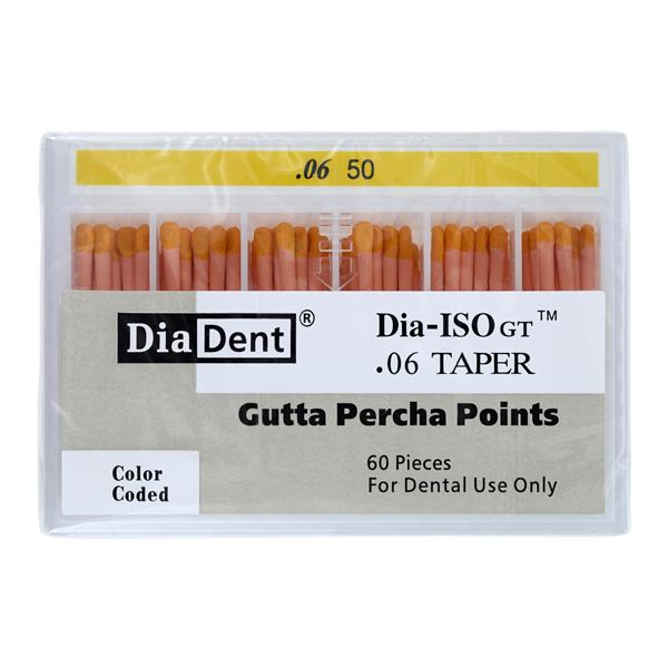 Dia-ISOGT Hand Rolled Gutta Percha Points Size 50 Yellow 60/Bx