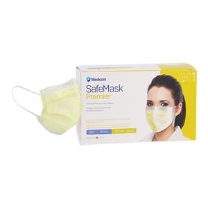 SafeMask Premier Procedure Mask ASTM Level 1 Yellow Adult 50/Bx