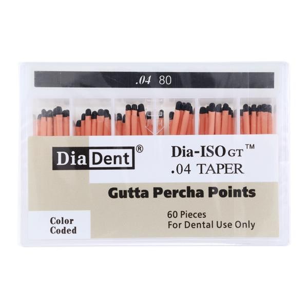 Dia-ISOGT Hand Rolled Gutta Percha Points Size 80 Black 60/Bx