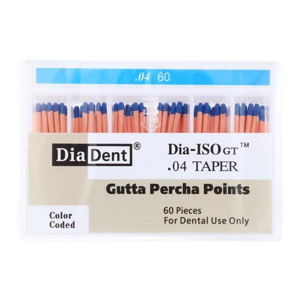 Dia-ISOGT Hand Rolled Gutta Percha Points Size 60 Blue 60/Bx