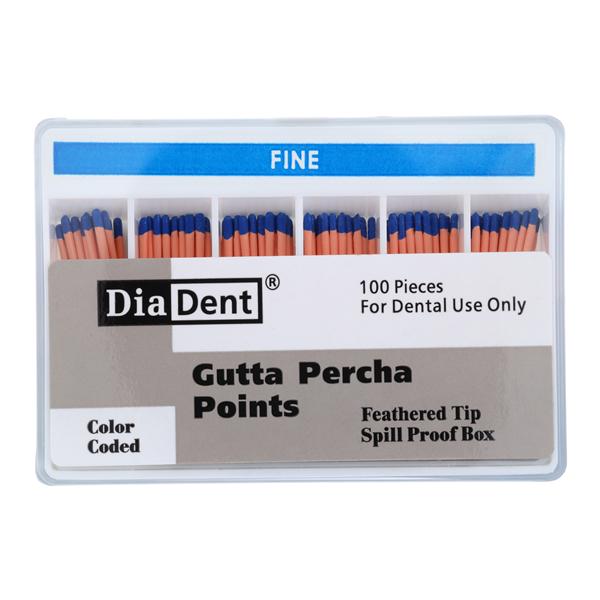 Gutta Percha Points Fine Blue 100/Bx