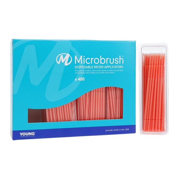Microbrush Plus Bendable Micro Applicator Peach 400/Pk