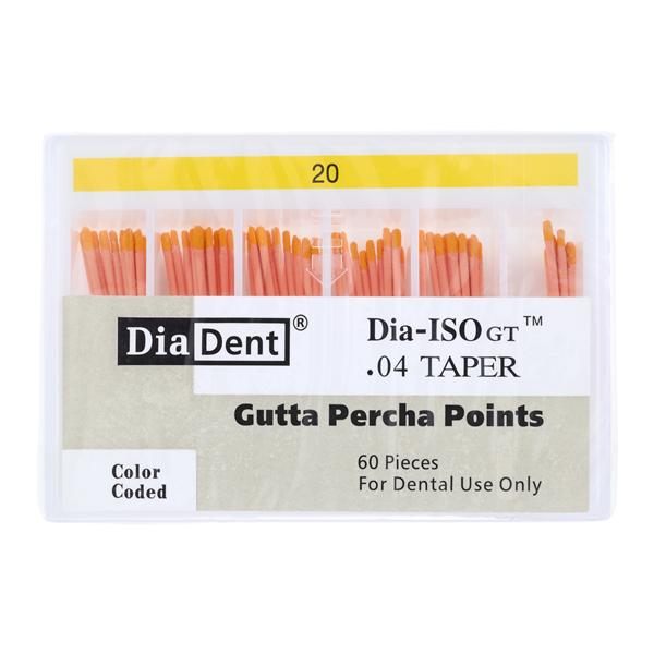 Dia-ISOGT Hand Rolled Gutta Percha Points Size 20 Yellow 60/Bx