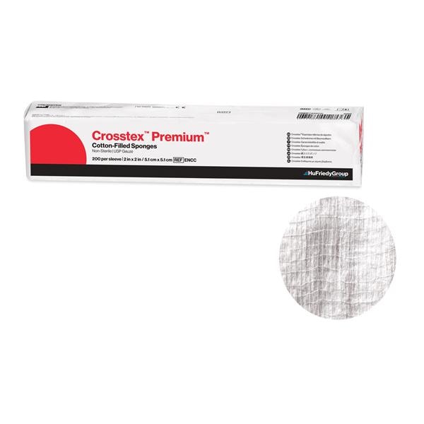 Exodontia Premium Cotton Filled Exodontia Sponge 2x2" 4 Ply Non-Sterile Sq LF