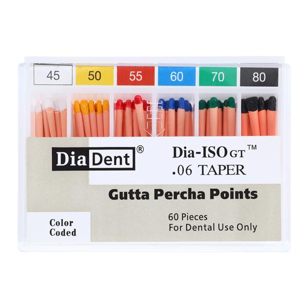 Dia-ISOGT Hand Rolled Gutta Percha Points Size 45-80 Assorted 60/Bx