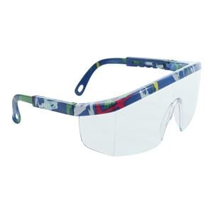 Glasses Safety Universal Single Wraparound Lens Multicolor Blue Ea