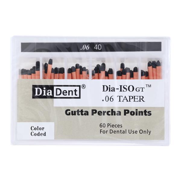 Dia-ISOGT Hand Rolled Gutta Percha Points Size 40 Black 60/Bx