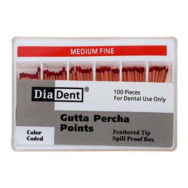 Gutta Percha Points Fine-Medium Red 100/Bx