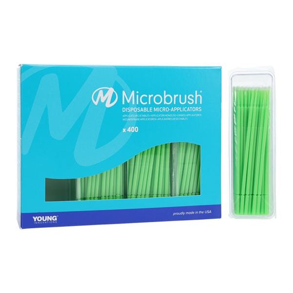 Microbrush Plus Bendable Micro Applicator Green 400/Pk, 24 PK/CA