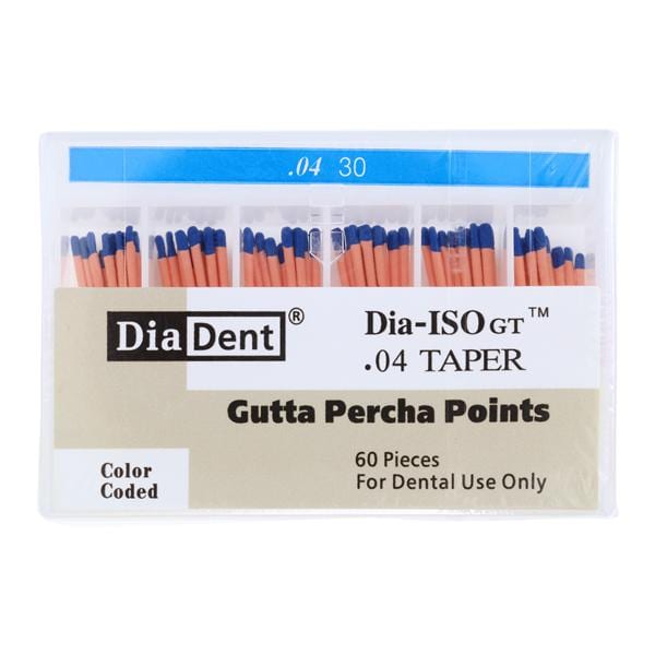 Dia-ISOGT Hand Rolled Gutta Percha Points Size 30 Blue 60/Bx