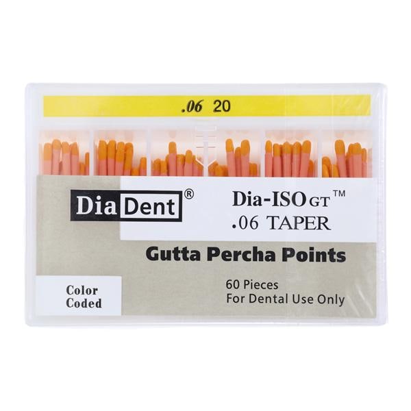 Dia-ISOGT Hand Rolled Gutta Percha Points Size 20 Yellow 60/Bx