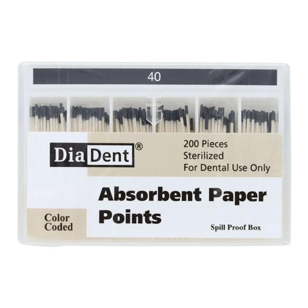 Absorbent Points Size 40 Black 200/Bx
