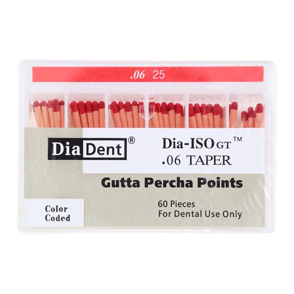 Dia-ISOGT Hand Rolled Gutta Percha Points Size 25 Red 60/Bx