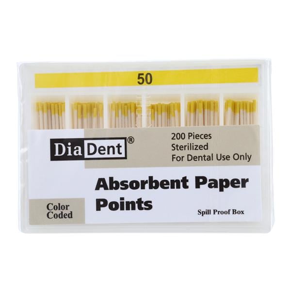 Absorbent Points Size 50 Yellow 200/Bx