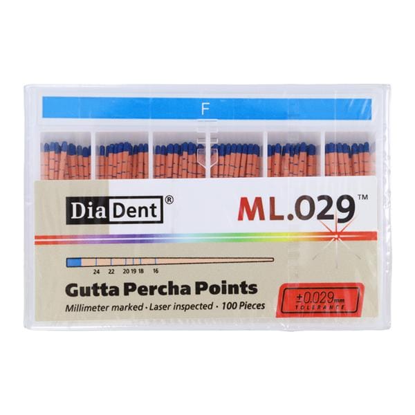 ML.029 Hand Rolled Gutta Percha Points Blue 100/Bx