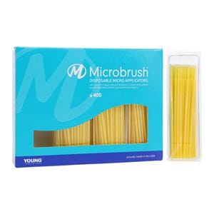 Microbrush Plus Bendable Micro Applicator Yellow 400/Pk