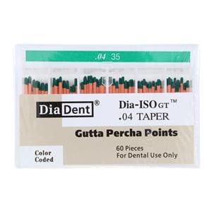 Dia-ISOGT Hand Rolled Gutta Percha Points Size 35 Green 60/Bx