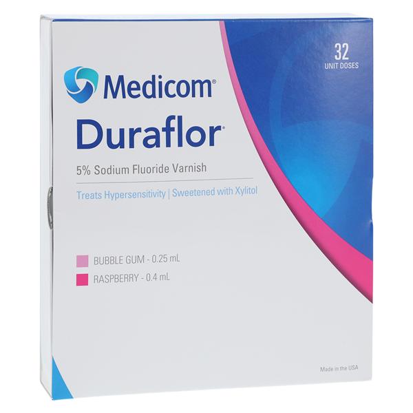 Duraflor Fluoride Varnish Unit Dose 5% NaF 0.25 mL Bubblegum 32/Bx