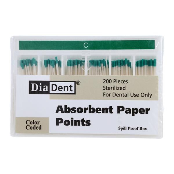 Absorbent Points Coarse Green 200/Bx