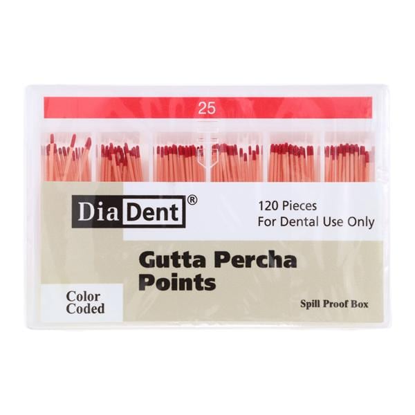 Hand Rolled Gutta Percha Points Size 25 Red 120/Bx