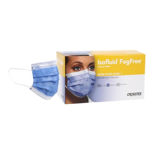 Isofluid Fog-Free Mask ASTM Level 1 Anti-Fog Sapphire 40/Bx