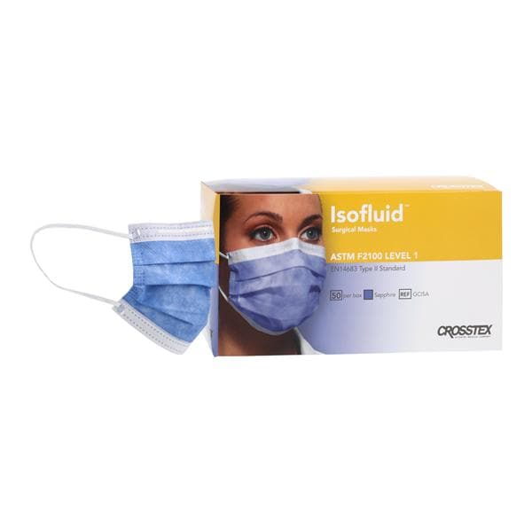 Isofluid Mask ASTM Level 1 Anti-Fog Sapphire 50/Bx