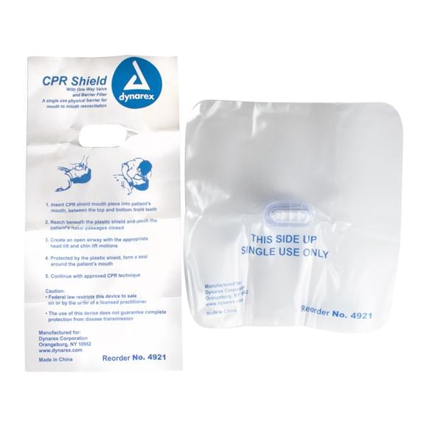 CPR Barrier Face Shield Infant/Child/Adult Disposable 100/Ca