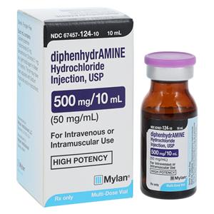 Diphenhydramine HCl Injection 50mg/mL MDV 10mL/vL