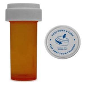 Medicine Vial Plastic Amber Child Resistant Cap