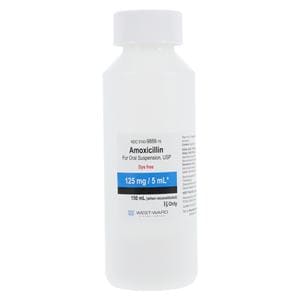 Amoxicillin Oral Suspension 125mg/5mL Dye Free Tutti-Frutti Bottle 150mL/Bt