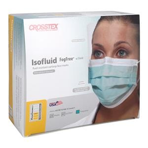 Isofluid Fog-Free Combination Mask / Shield ASTM Level 1 Anti-Fog Turqus 25/Bx