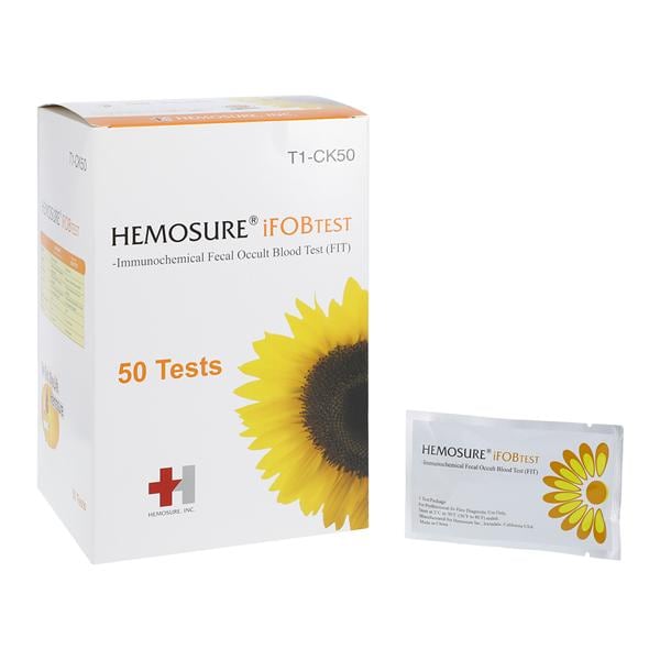 Hemosure iFOB: Immunological Fecal Occult Blood Test Kit CLIA Waived 50/Bx