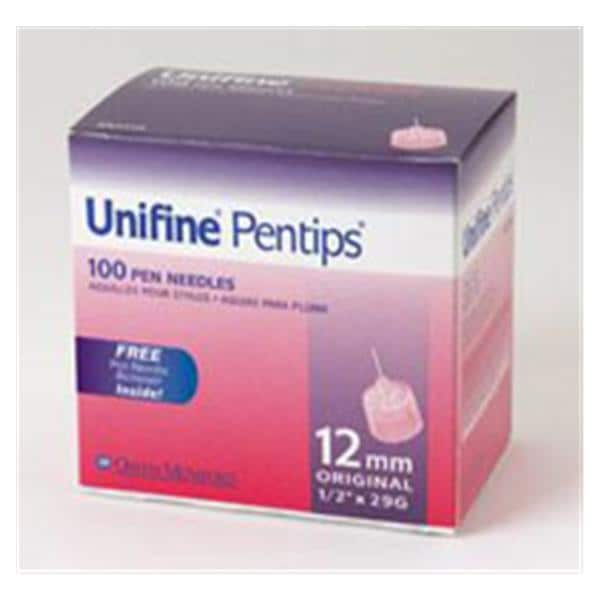 Unifine Pentip Insulin Pen Needle 29gx1/2" Orange Conventional 100/Bx