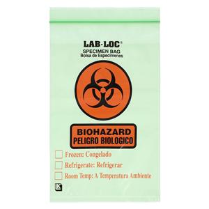 Lab-Loc Specimen Transport Bag Green Reclosable Closure 1000/Ca