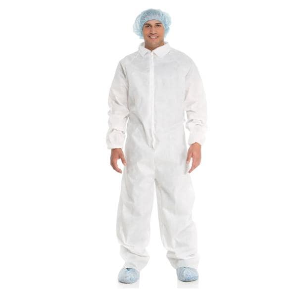 Staff Coverall 3 Layer SMS 3X Large White 24/Ca