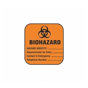 Labels Biohazard 4"x4" 100/Pk