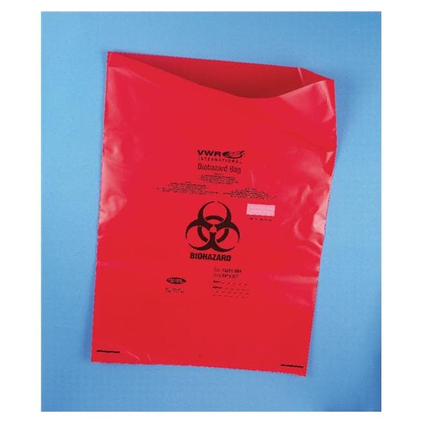 Biohazard Bag 2mil 36x45" Red Twist Tie Closure Polypropylene 100/Ca